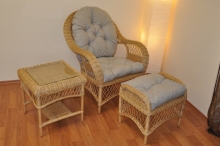 Ratanová sedací souprava Florida pohoda medová - polstry tmavě béžový melír