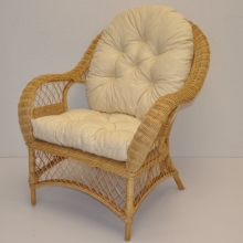 Ratanové křeslo Florida medové  polstr béžový melír