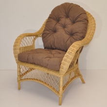 Ratanové křeslo Florida medové  polstr hnědý melír