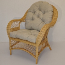 Ratanové křeslo Florida medové  polstr tmavě béžový melír