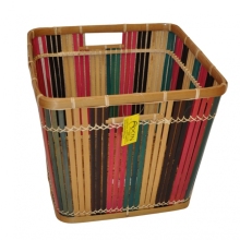 Košík bambusový barevný velký