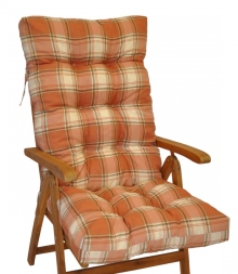 Polstr na teakové zahradní křeslo vysoké - látka UNIKO kostka Tera
